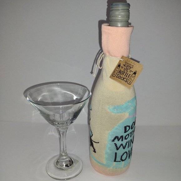 Bottle Cover -Dog Mother- 3.50" x 11.25" Fits 750mL to 1.5L- Pink & Yellow - PBK - Picture 7 of 7